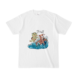 ドン！と突き落とし！カッパのいたずらTシャツ