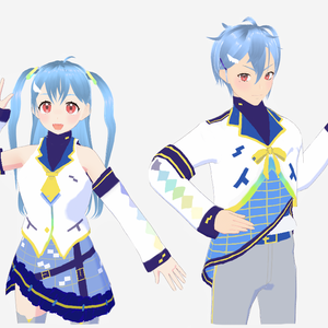 【Vroid】オリジナルキャラクター男の子・女の子＋オリジナルＴシャツ2種