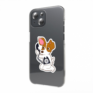 Black telephone and dog