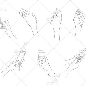 【携帯を持つ手の素材】7種/女性
