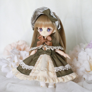 オビツ11 ケープ付きワンピース リーフグリーン - DollisGarden