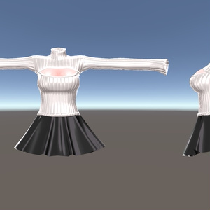 スキニング済み3D衣装「例のタートルネックセーター(胸メッシュ付)」 缩略图 2