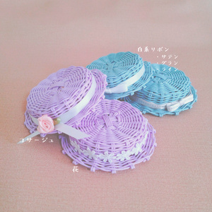 ぬい服｜10cm 15cm 16cm｜フリルリボンサロペット+帽子のセット