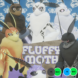 Fluffy Moth avatar for VRChat [Quest/PC] [Substance painter files]