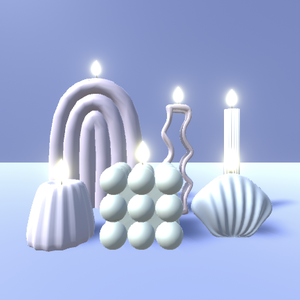 (VRChat向け3Dモデル) 灯りゆらめく6種類のキャンドルセット