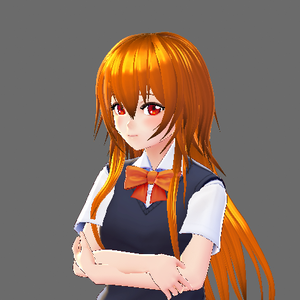 Anime Girl Long Orange hair