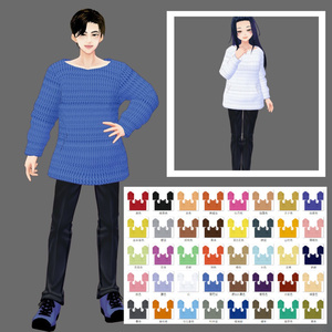 【Vroid】シンプルニット(全40色/無料版あり)