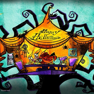 ハロウィンPC壁紙イラスト・線あり