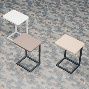 【VRChat想定／3Dモデル】C字型モダンサイドテーブル 3カラーセット｜UnityPackage・GLB　C-Shaped Modern Side Table - 3 Color Set