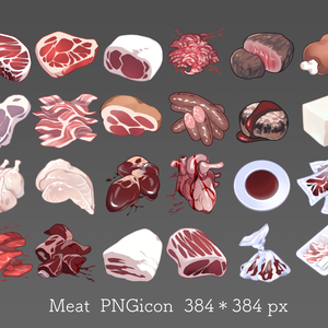少し不穏な『お肉』アイコン素材
