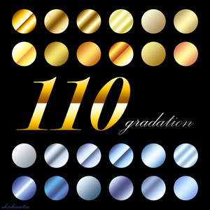 【Photoshop】ゴールド＆シルバーグラデセット【お得な110種】