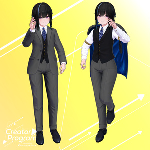 Elegant Drape Shoulder Suit Set - VRChat Women's Clothing / CP1 缩略图 3