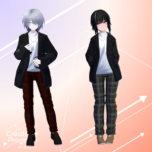 Spring Check Oversize Jacket - VRChat Men's Clothing/ CP5 缩略图 9