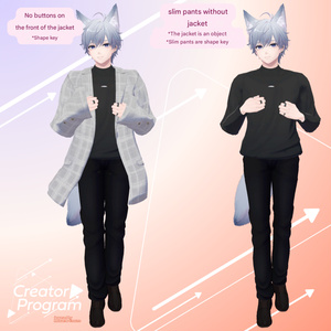 Spring Check Oversize Jacket - VRChat Men's Clothing/ CP5 缩略图 2