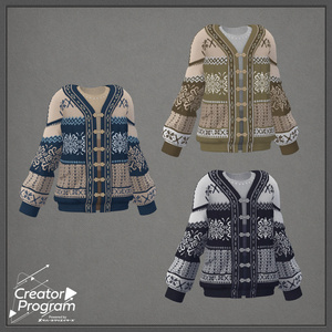 NordicKnit Cardigan - VRChat Men's Clothing / CP11 缩略图 3