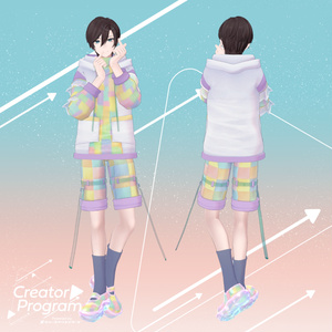 UrarakaPatchwork Hoodie - VRChat Men's Clothing  / CP11 缩略图 14