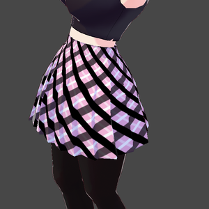 Pink and black striped skirt