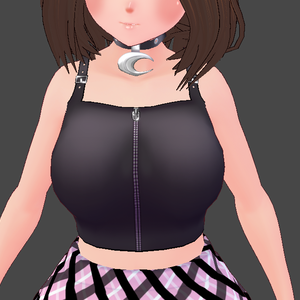 Gothic punk black crop top