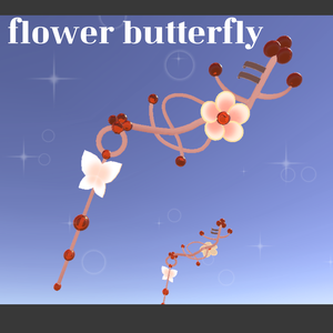 【3Dモデル】flower & butterfly EarRing
