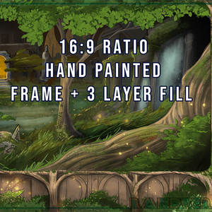 Ancient Forest | Streaming Overlay | Multi-layer | Hand Painted |16:9 Ratio
