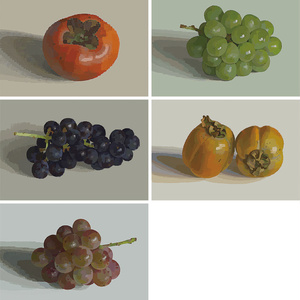 柿と葡萄のポストカード（5種類セット）