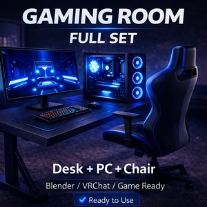 【３Dモデル】Gaming　Room　Full Set | ゲーミングデスク環境フルセット | Blender/FBX/VRchat