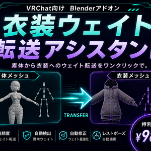衣装ウェイト転送アシスタント｜改変事故を防ぐ 診断＆自動修復アシスタント（Blender 4.2+/5.0対応）