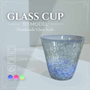【無料】透明ガラスコップ 3Dモデル｜日常系ワールド向け小物｜Blender / Unity 対応