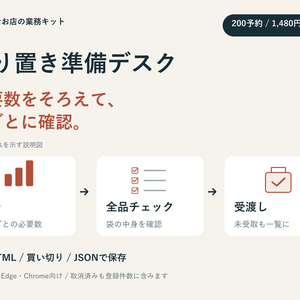 同人イベントの取り置き準備デスク｜必要数集計・袋詰め確認・受渡し