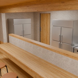 Low Poly Food Props｜ラーメン屋 店舗一棟（外観・客席・厨房設備）｜3Dモデル｜Blender・FBX・OBJ対応