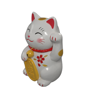 【AI×Blender】招き猫 3Dモデル(縁起物・和風インテリア)