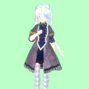 【値下げ!】VRoid衣装 軍服ワンピース【ゴシック】