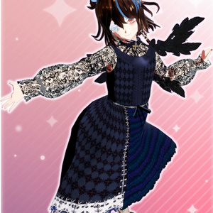 【値下げ! VRoid】ゴシックワンピースドレス+ブーツ【テクスチャ+PSD】