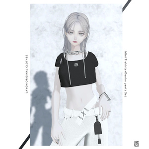 【3D】Mini T-shirts×Denim pants Set (森羅/萌/Grus/Weil/水瀬/ラシューシャ対応)　#LAYON服。＃LAYONコーデ 缩略图 6