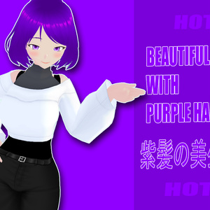 Mona Beautiful Girl With  Purple Hair// モナ 紫髪の美少女