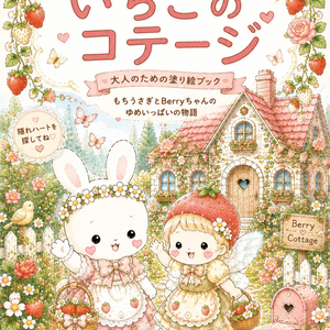 【PDF版】大人の塗り絵『いちごのコテージ』 おうちで楽しむ塗り絵