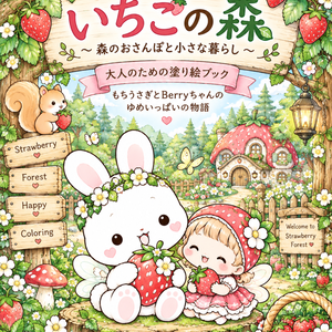 【PDF版】大人の塗り絵『いちごの森』癒しの塗り絵