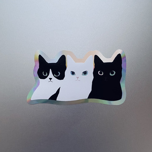 ねこのとりお(顔)ステッカー