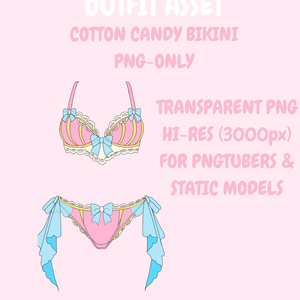 [PNGTUBER] CUTE COTTON CANDY BIKINI ASSET