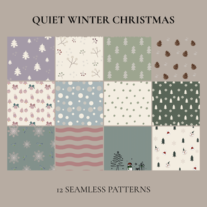 Quiet Winter Christmas｜クリスマス デジタルペーパー 12枚セット