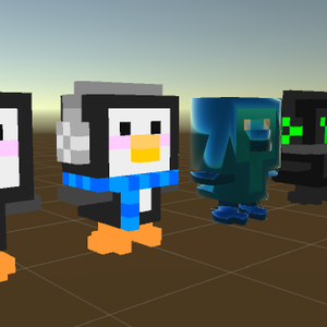 ボクセルペンギン 小物 3Dモデル
