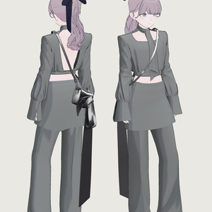 [Grus/Lapwing] Shoulderpad Pleated Dress 缩略图 6