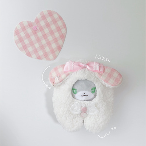 赤］にじぱぺっと ぬい服 ぬい帽子 ネコ耳 ヘッドドレス 10cm