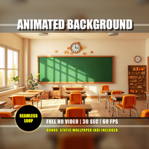 [Anime Background] Autumn Classroom and Sunset Light - Live...