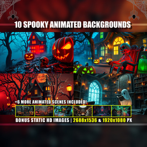 [Anime Backgrounds] 10 Halloween Background Sets...