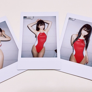 競泳水着チェキ赤❤️3枚セット