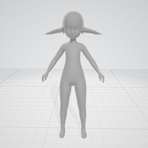 エルフ　素体　3dモデル