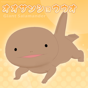 【Moblie対応】オオサンショウウオ Giant Salamander / オリジナル3Dモデル