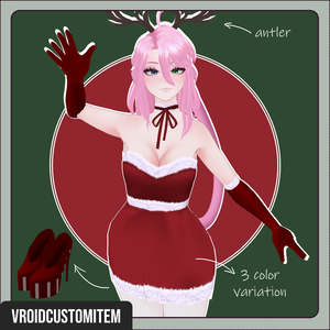 Christmas reindeer dress for VRoid