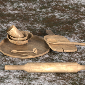 OldWoodenTableware